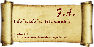 Füstös Alexandra névjegykártya